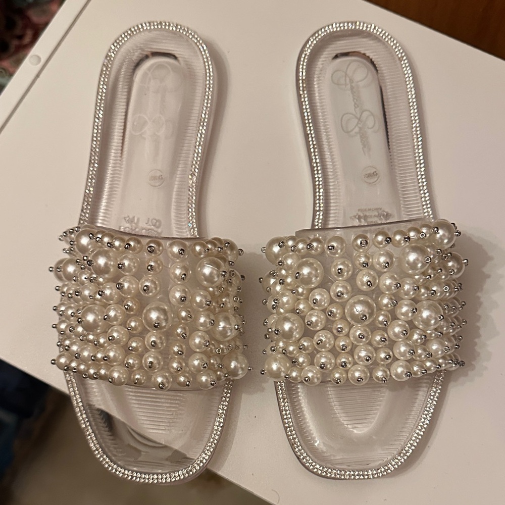 Jessica Simpson Pearl Embellished Sandals